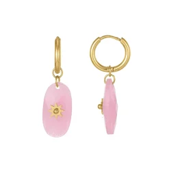 Boucles Pépite Quartz rose