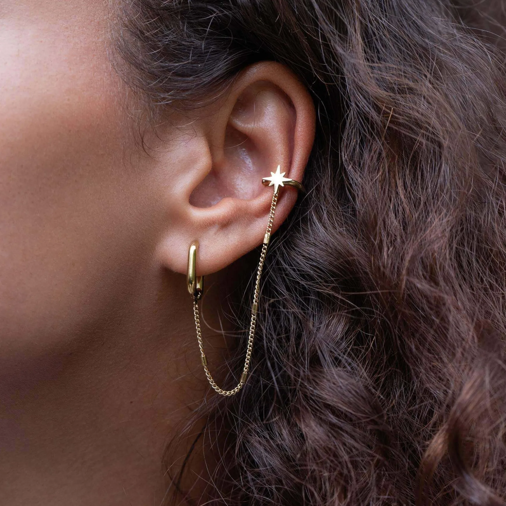 Boucles Prima Earcuff acier doré or