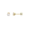 Boucles Puces acier doré or zircons blancs