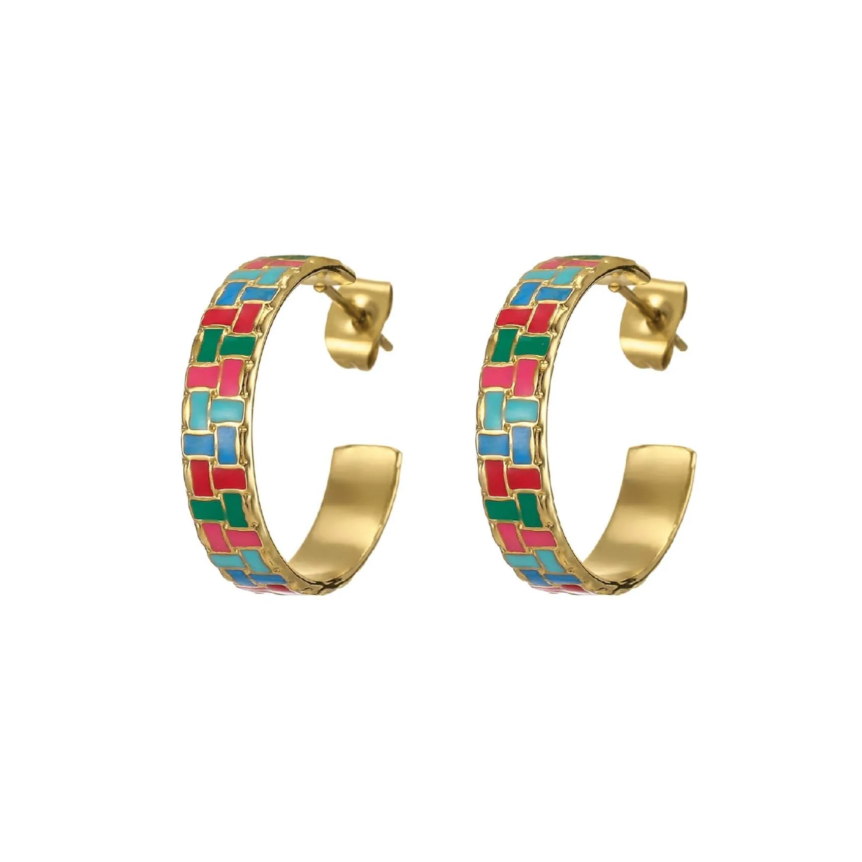 Boucles Rio multicolores acier doré or