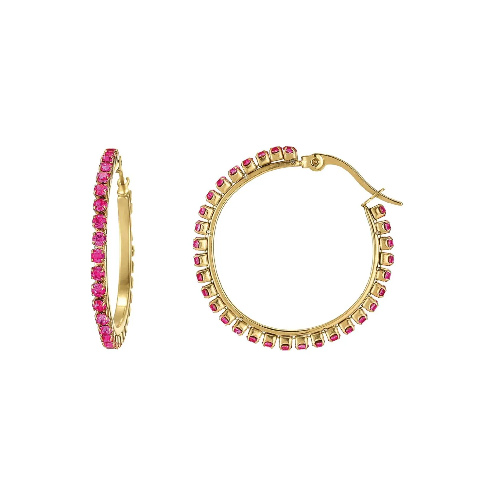 Boucles Riviera strass rose