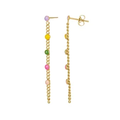 Boucles Ronds multicolores doré or