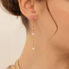 Boucles Rosaire nacre acier dorées or