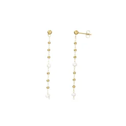 Boucles Rosaire nacre acier dorées or