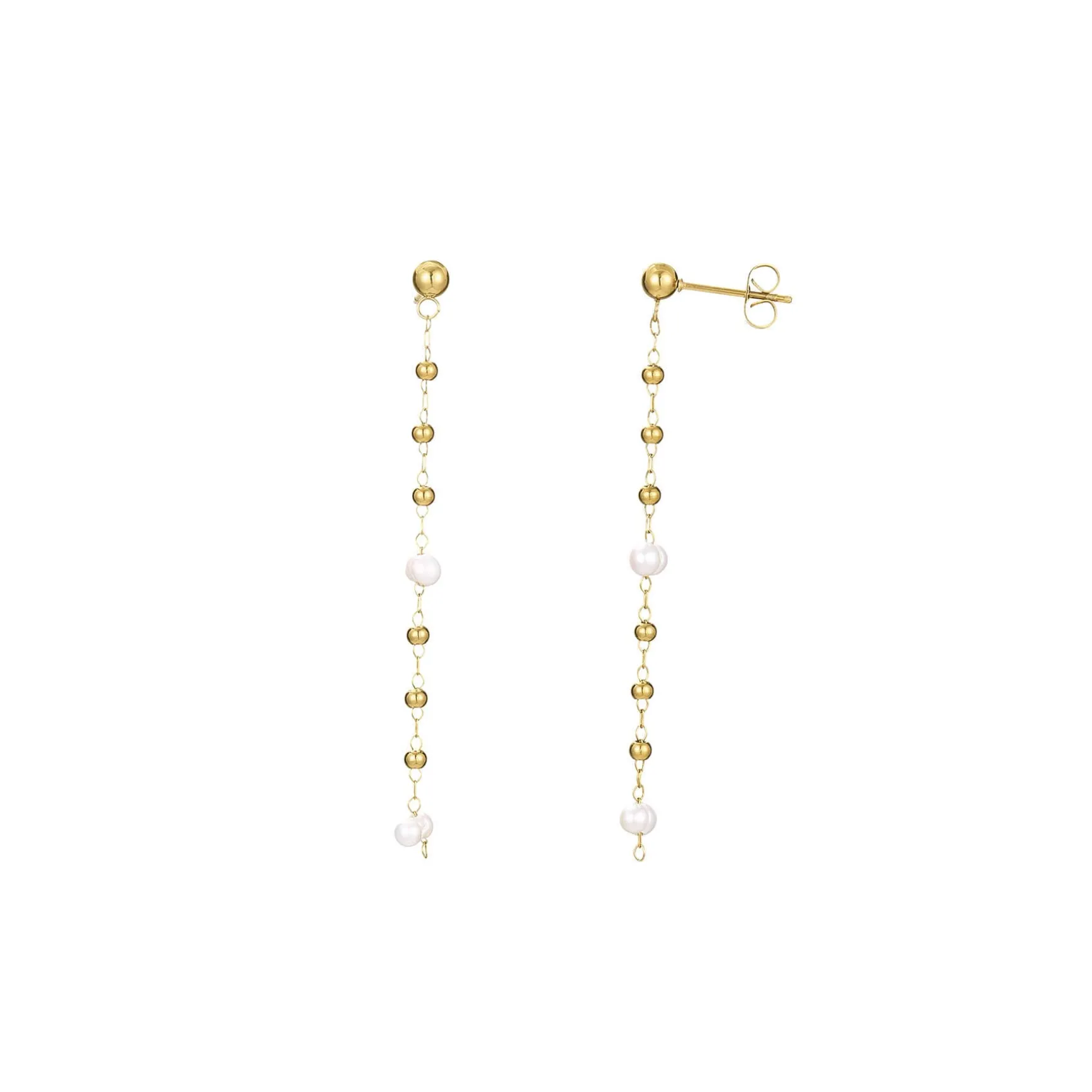 Boucles Rosaire nacre acier dorées or
