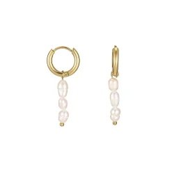 Boucles Tahoré Perles nacre acier doré or