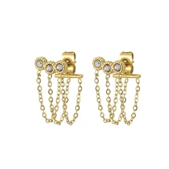Boucles Trio zircons blancs