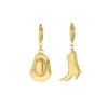 Boucles Western acier doré or