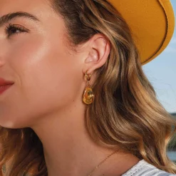 Boucles Western acier doré or