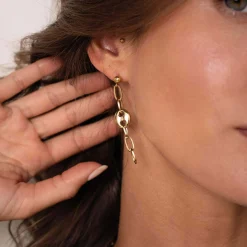 Boucles Yako acier doré or