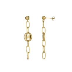 Boucles Yako acier doré or