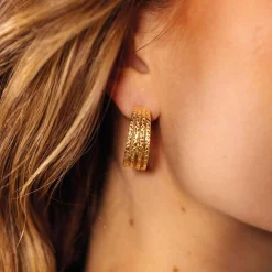 Boucles Zéfir acier doré or