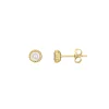Boucles zircons blancs acier doré or