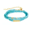 Bracelet 3 rangs Amour Howlite bleu