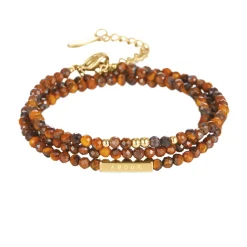 Bracelet 3 rangs Amour Œil de tigre