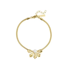 Bracelet Amélie acier doré or et nacre