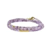 Bracelet Amour 3 rangs Pierres Améthyste