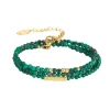 Bracelet Amour 3 rangs Pierres Malachite