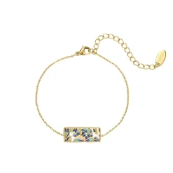 Bracelet Artiste bleu acier doré or