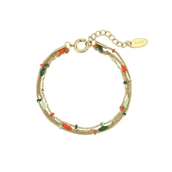 Bracelet Bilbao vert acier doré or