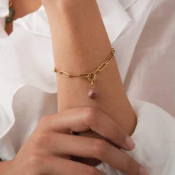 Bracelet chaine acier doré or Luza Charms
