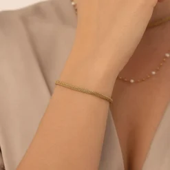 Bracelet chaine Lausanne acier doré or