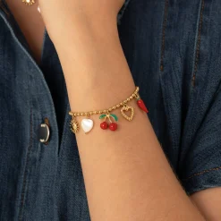 Bracelet Cherry acier doré or