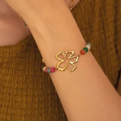 Bracelet Constance acier doré or multicolores