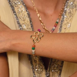 Bracelet Constance acier doré or multicolores