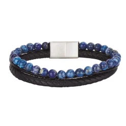 Bracelet cuir et Lapis Lazuli