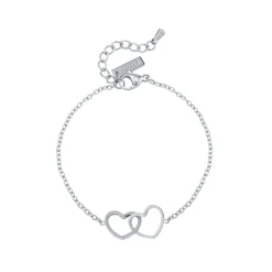 Bracelet cœurs entrelacés acier argenté