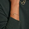Bracelet cœurs entrelacés acier doré or