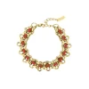 Bracelet Elira rouge acier doré or