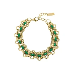 Bracelet Elira vert acier doré or