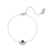 Bracelet Eventail acier Obsidienne