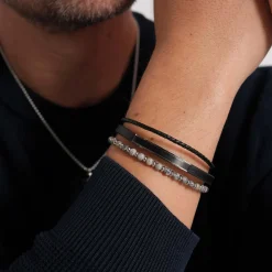 Bracelet Everest pierres agate grise