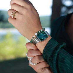 Bracelet Gaia acier doré or et nacre