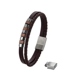 Bracelet Hugo acier marron