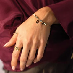 Bracelet Kira pierres  Pin Africain acier doré or