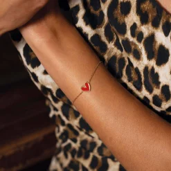 Bracelet Lolly rouge acier doré or