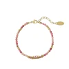Bracelet Lucky eye Rhodonite acier doré or