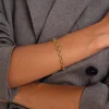 Bracelet maille Alfonsa acier doré or