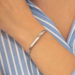 Bracelet maille plate acier