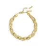 Bracelet Mailles plates tréssées acier doré or