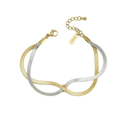 Bracelet Manille acier doré or