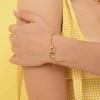 Bracelet Menottes acier doré or