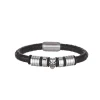 Bracelet Moto cuir et acier