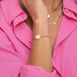Bracelet Nacre acier doré or