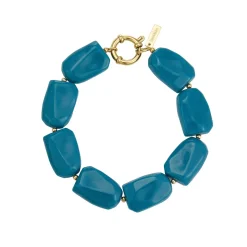 Bracelet Naomi bleu acier doré or