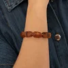 Bracelet Naomi marron acier doré or